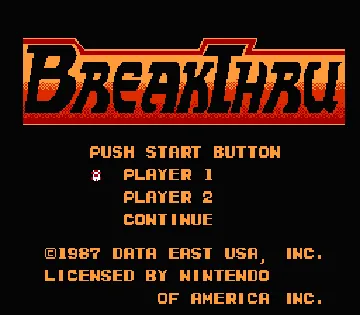 BreakThru (USA) screen shot title